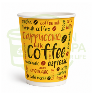 Vaso Polipapel Doble Capa 8 Oz Fondo Amarillo