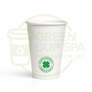 Vaso Compostable Blanco Trébol 12 Oz