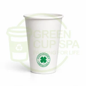 Vaso Compostable Blanco Trébol 16 Oz