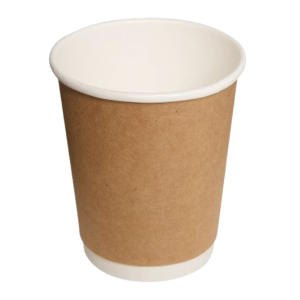 Vaso de polipapel doble capa color kraft GreenCup en 6, 8, 12, 16 y 21 oz, ecológico, con aislamiento térmico mejorado y 100% reciclable