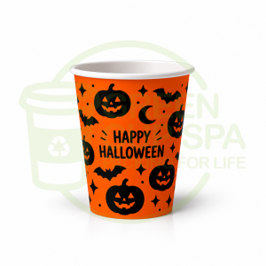 Vaso Halloween Naranja 8 oz de polipapel capa simple